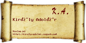 Király Adolár névjegykártya